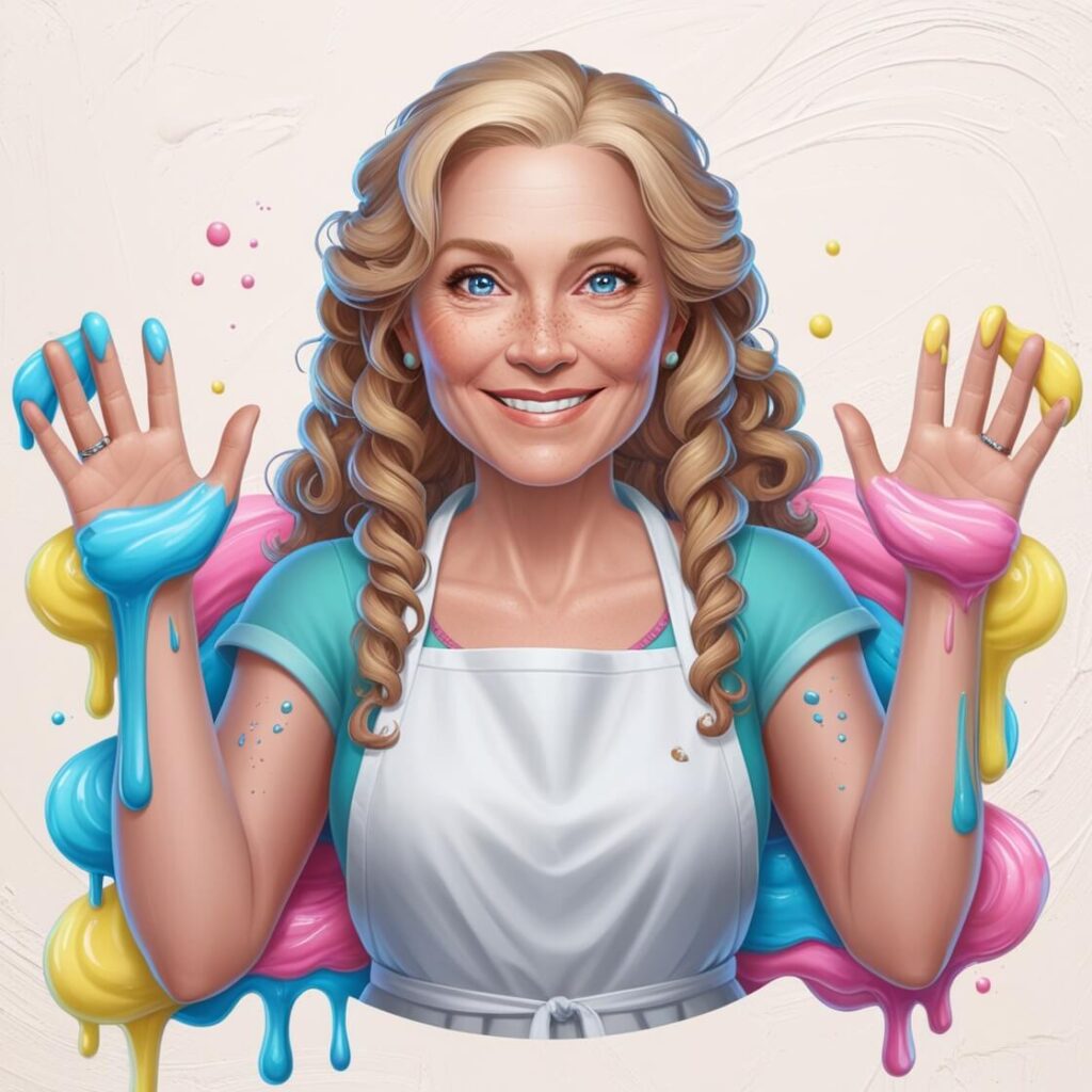 AI-generated avatar of Emma, founder of Slime Recipe Co., creator of AI-powered slime recipes.