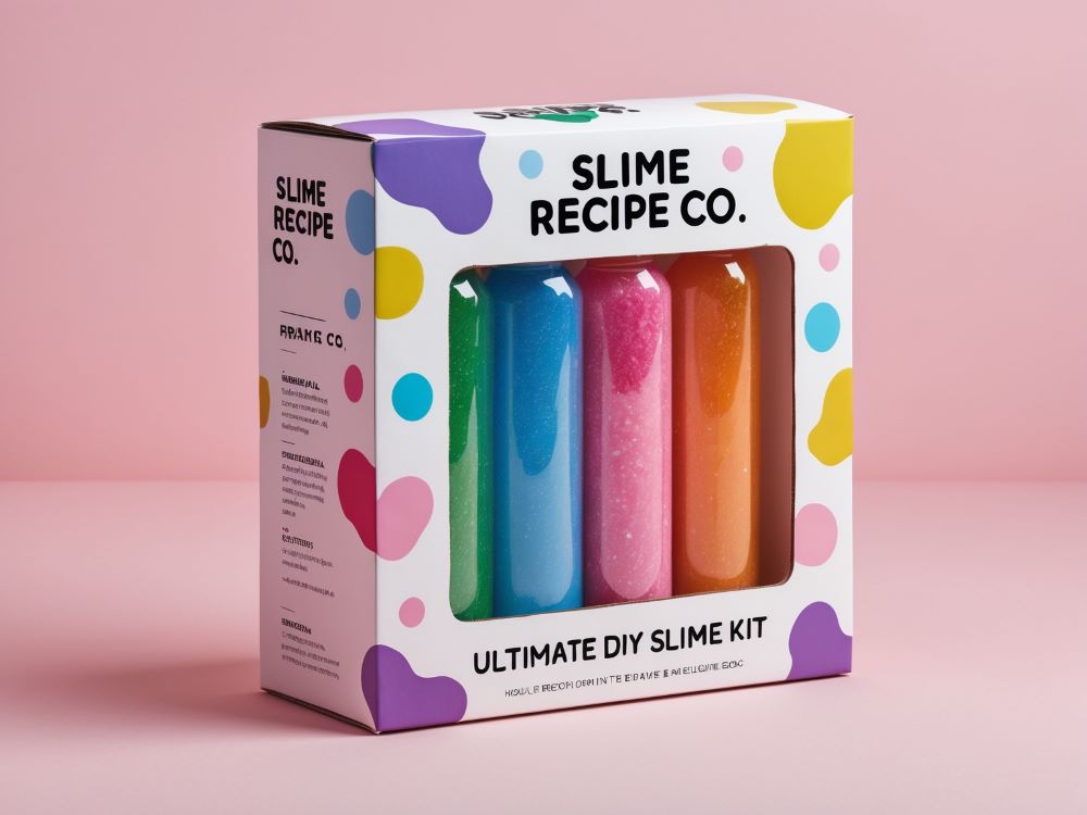 Colorful slime made from Slime Recipe Co. Ultimate DIY slime kit.
