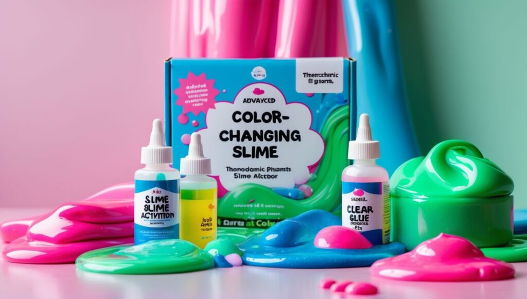 Advanced color-changing slime kit with thermochromic pigments and activator