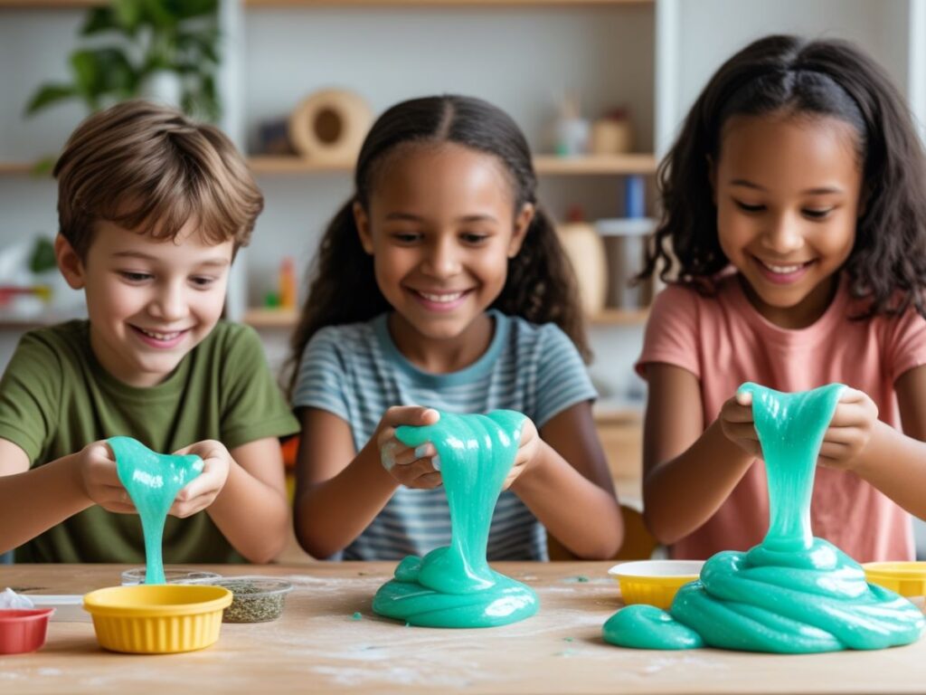 Eco-friendly and non-toxic Slime Set for kids, made with natural ingredients for safe and fun slime-making;